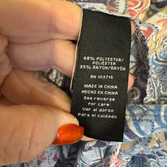 Zac & Rachel Multicolor Paisley Square-Neck Blouse - Picture 7 of 7